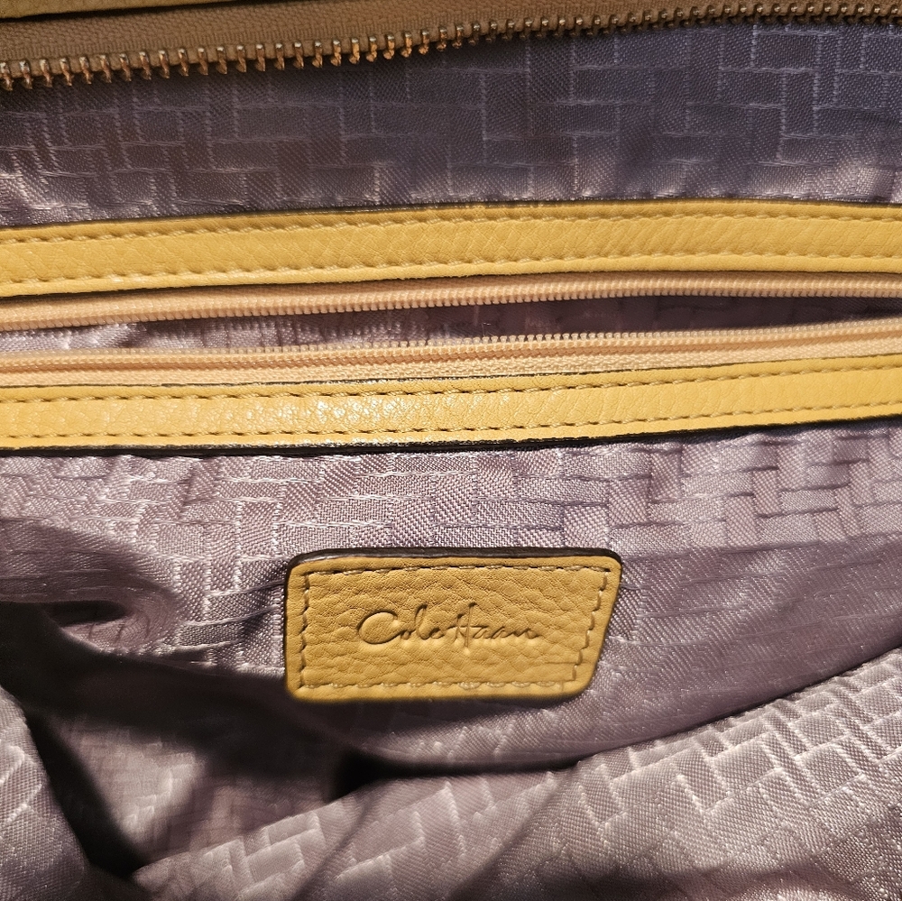 Cole Haan Yellow Leather Shoulder Bag with Slouchy Design - Picture 2 of 16